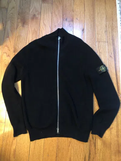 Pre-owned Stone Island Zip Cardigan In Black