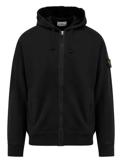 Stone Island Organic Cotton Hooded Sweatshirt Sweatshirts Black