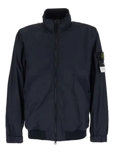 Stone Island Zipped Blouson Jacket In Blue