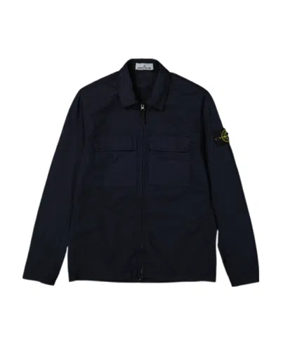 STONE ISLAND ZIP-FASTENING LONG-SLEEVE SHIRT