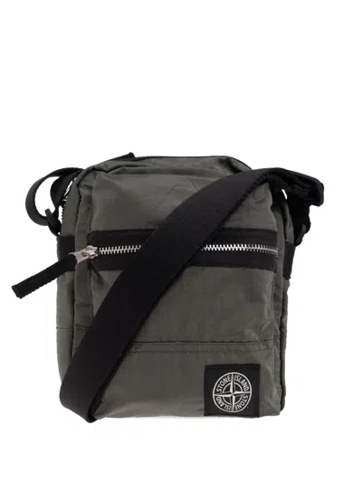 Stone Island Zip-fastening Messenger Bag In Green
