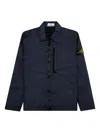 Stone Island Zip-fastening Patch-pocket Overshirt In Blue