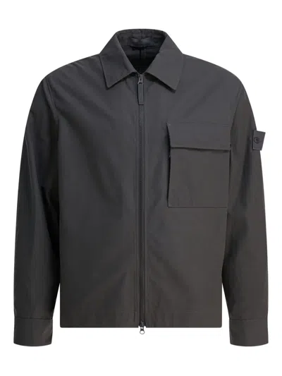 STONE ISLAND ZIP-FASTENING PATCH-POCKET SHIRT JACKET