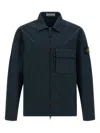 Stone Island Zip-fastening Patch-pocket Shirt Jacket In Blue