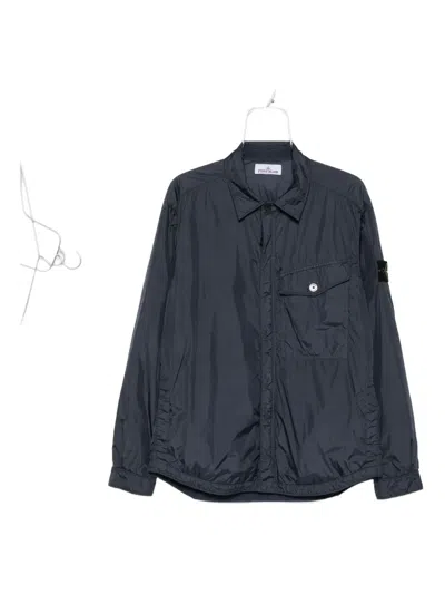 Stone Island Zip-fastening Pocket Jacket In Blue
