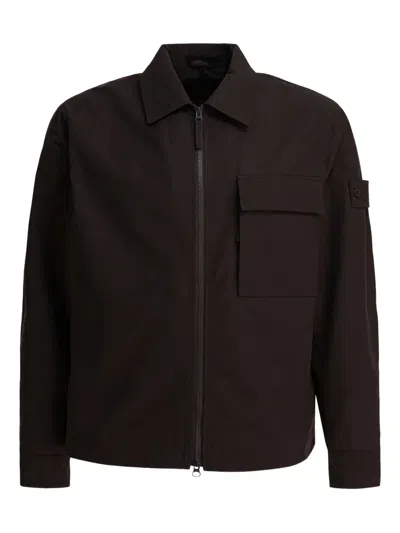 Stone Island Zip-fastening Pocket Shirt Jacket In Brown