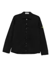 Stone Island Overshirt With Ribbed Texture And Pockets In Black