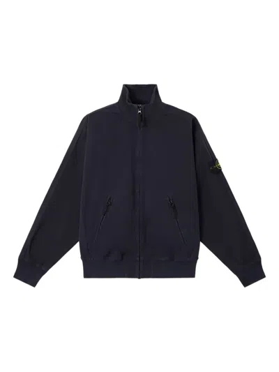 Stone Island Oversized-fit Track Jacket With Zip Pockets In Blue