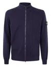 Stone Island Certified Virgin Wool Cardigan In Blue