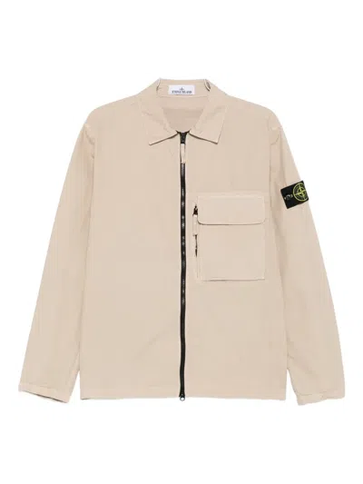 Stone Island Zip-front Patch-pocket Jacket In Pink