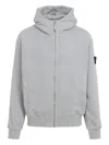 Stone Island Hooded Sweatshirt With Ribbed Cuffs And Hem In Gray