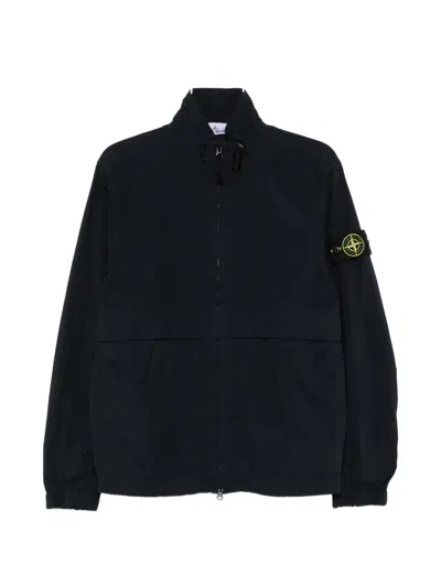 Stone Island Zip Jacket In Blue