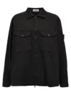 Stone Island Ghost Zip-up Overshirt In Black