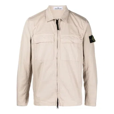Stone Island Zip Overshirt 'dove Grey' In Neutral