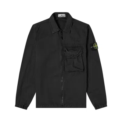 Pre-owned Stone Island Zip Pocket Overshirt 'black' | Men's Size Xxxl