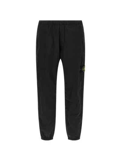 Stone Island Zip Trousers In Black