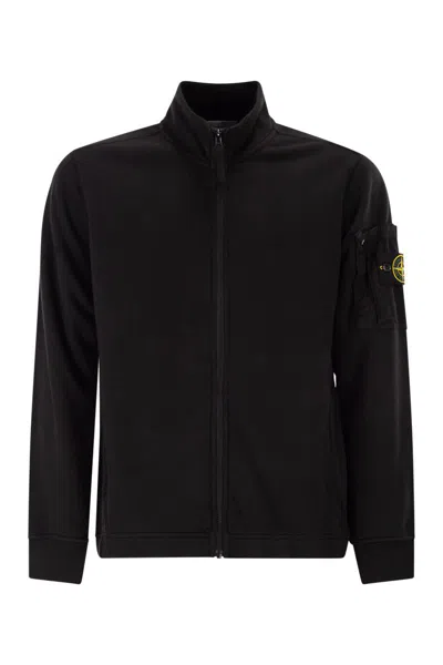 Stone Island Zip Up Cardigan For Men In Black