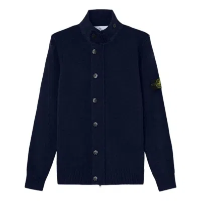 Stone Island Zip Up Cardigan 'navy' In Blue