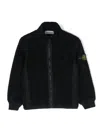 Stone Island Zip-up Fleece Jacket In Blue