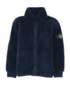 Stone Island Zip-up Fleece Jacket In Blue