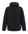 Stone Island Zip-up Hooded Jacket In Black