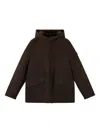 Stone Island Zip-up Hooded Jacket In Brown