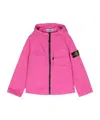 Stone Island Zip-up Hooded Twill Jacket In Pink