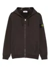 Stone Island Zip-up Hoodie In Brown