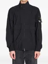 Stone Island Black Polyurethane Polyamide Jacket In Blue