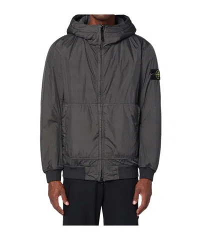 STONE ISLAND HOODED PANELLED JACKET