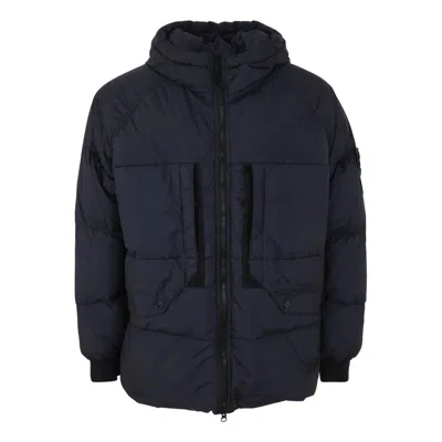 Stone Island Zip-up Puffer Jacket 'navy' In Blue