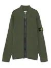 Stone Island Zip-up Ribbed Jacket In Green