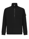 Stone Island Zip-up Sweatshirt With Logo In Black