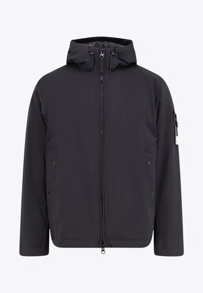 Stone Island Zip-up Windbreaker Jacket In Black