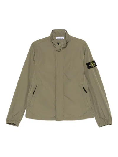Stone Island Zipped Blouson Jacket In Green