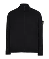 Stone Island Compass Patch Zipped Sweatshirt In Black