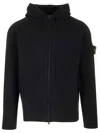Stone Island Long-sleeved Zipper Cardigan In Black