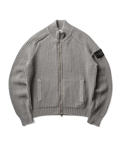 Stone Island Zipped Cardigan In Grey