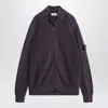 Stone Island Zipped Cotton Cardigan In Amaranth Colour Men In Gray