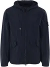 Stone Island Ghost Windbreaker In Brushed Nylon In Blue