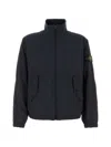 Stone Island Stretch Polyester Jacket Elastic Cuffs High Collar In Black