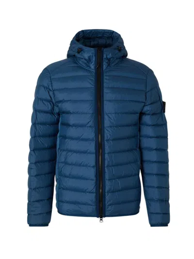 Stone Island Loom Woven Chambers Padded Jacket In Fabric Features A Vinyl Finish For A Shiny Effect