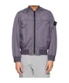 Stone Island Zipper Bomber Jacket In Blue
