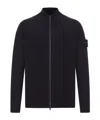 Stone Island High Collar Ribbed Cuffs Side Pockets Sweatshirt In Black