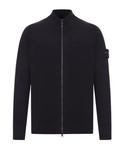 STONE ISLAND 5100044 ZIP-NECK WOOL CARDIGAN