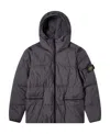Stone Island Zipper Down Jacket In Gray