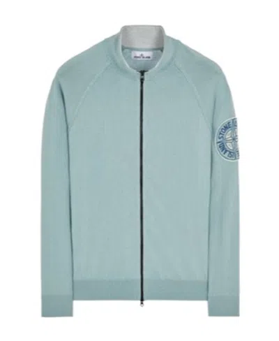 Stone Island Zippered Casual Jacket In Blue