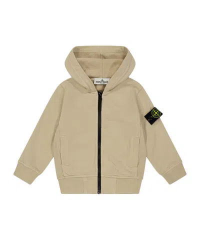 Stone Island Zippered Long-sleeved Sweatshirt In Neutral