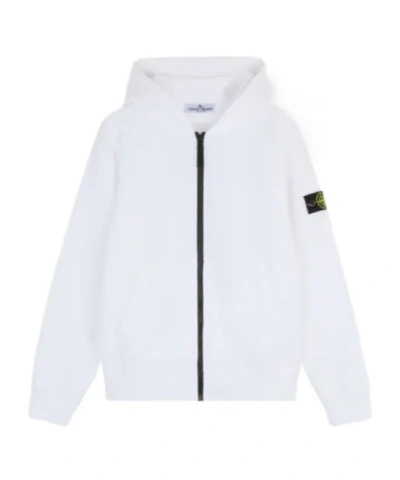 Stone Island Zippered Sweatshirt In White