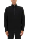 Stone Island Zippered Sweatshirt With Logo In Multi
